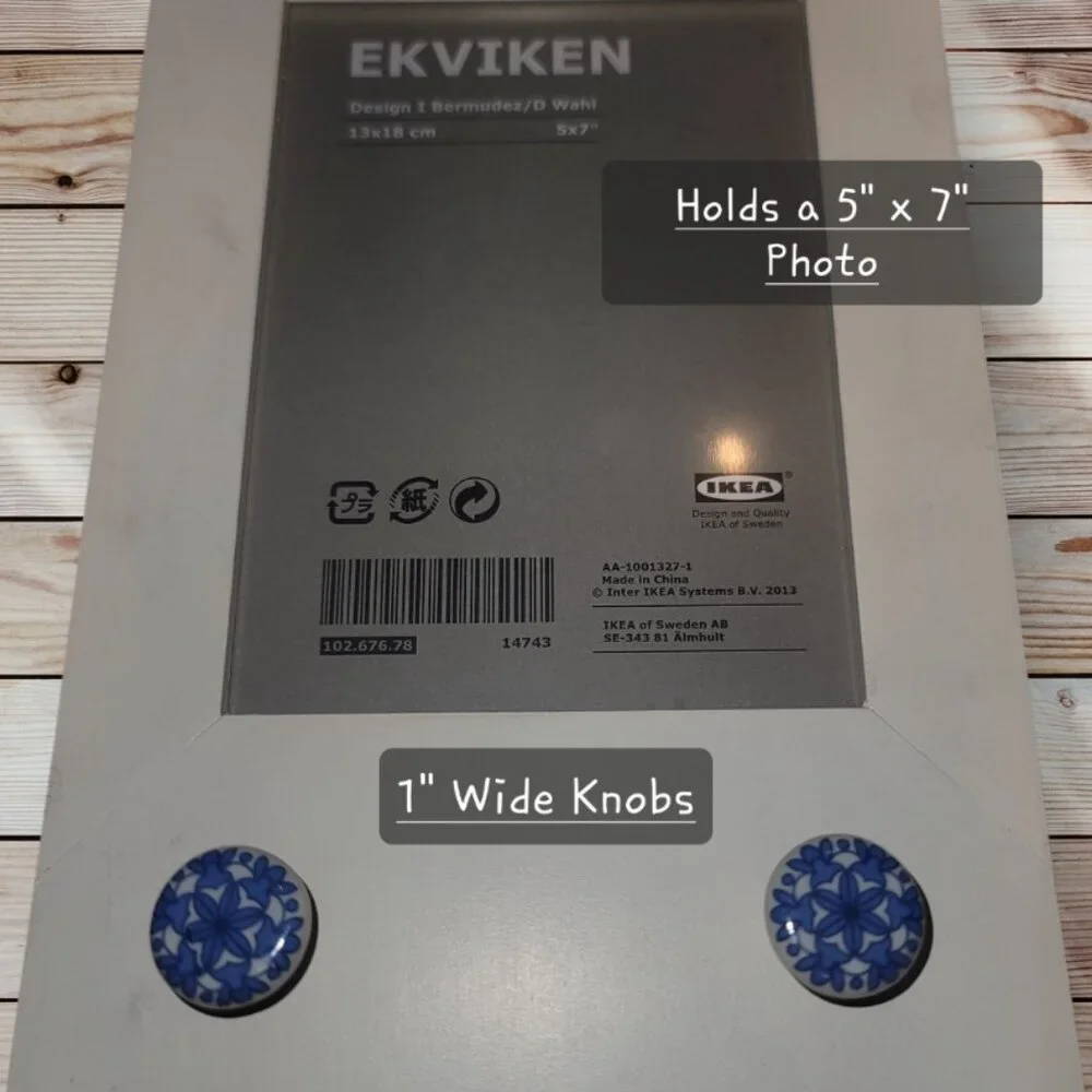 Wall Mounted PICTURE PHOTO FRAME with Ceramic Knobs Hooks - White - IKEA 2014